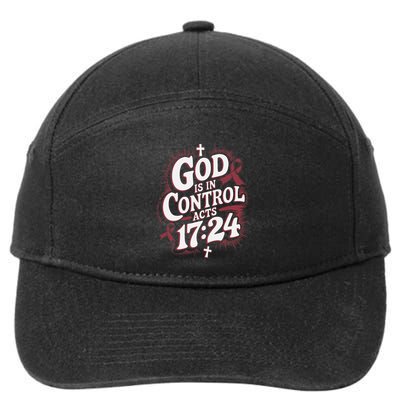 God Is In Control Survivor Brain Aneurysm Awareness 7-Panel Snapback Hat