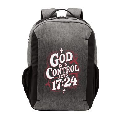 God Is In Control Survivor Brain Aneurysm Awareness Vector Backpack