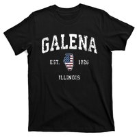 Galena Illinois Il Vintage American Flag Sports Design T-Shirt