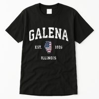 Galena Illinois Il Vintage American Flag Sports Design Tall T-Shirt