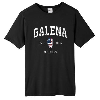 Galena Illinois Il Vintage American Flag Sports Design Tall Fusion ChromaSoft Performance T-Shirt