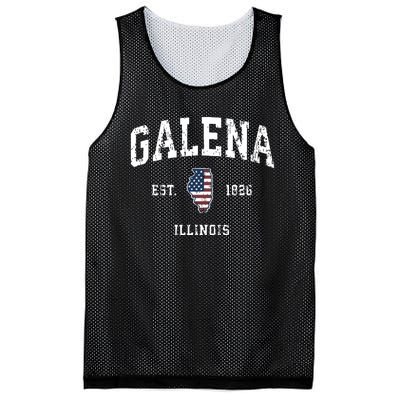 Galena Illinois Il Vintage American Flag Sports Design Mesh Reversible Basketball Jersey Tank