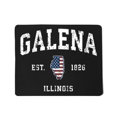 Galena Illinois Il Vintage American Flag Sports Design Mousepad