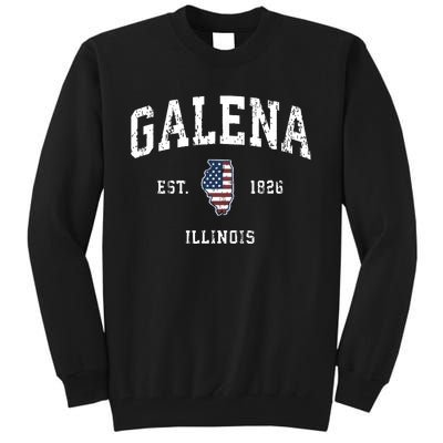 Galena Illinois Il Vintage American Flag Sports Design Tall Sweatshirt