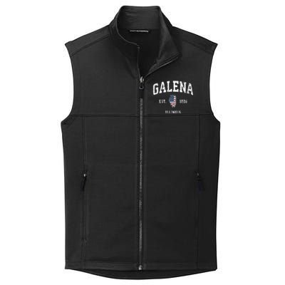 Galena Illinois Il Vintage American Flag Sports Design Collective Smooth Fleece Vest