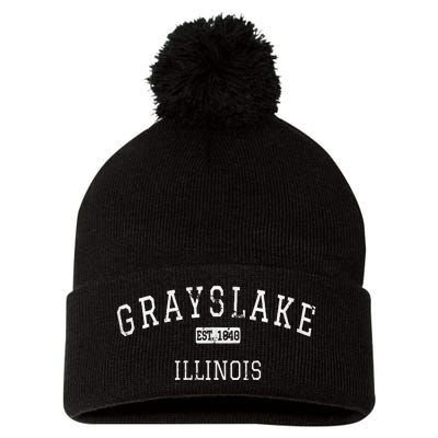 Grayslake Illinois Il Vintage Pom Pom 12in Knit Beanie