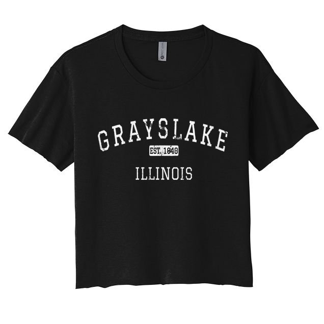 Grayslake Illinois Il Vintage Women's Crop Top Tee