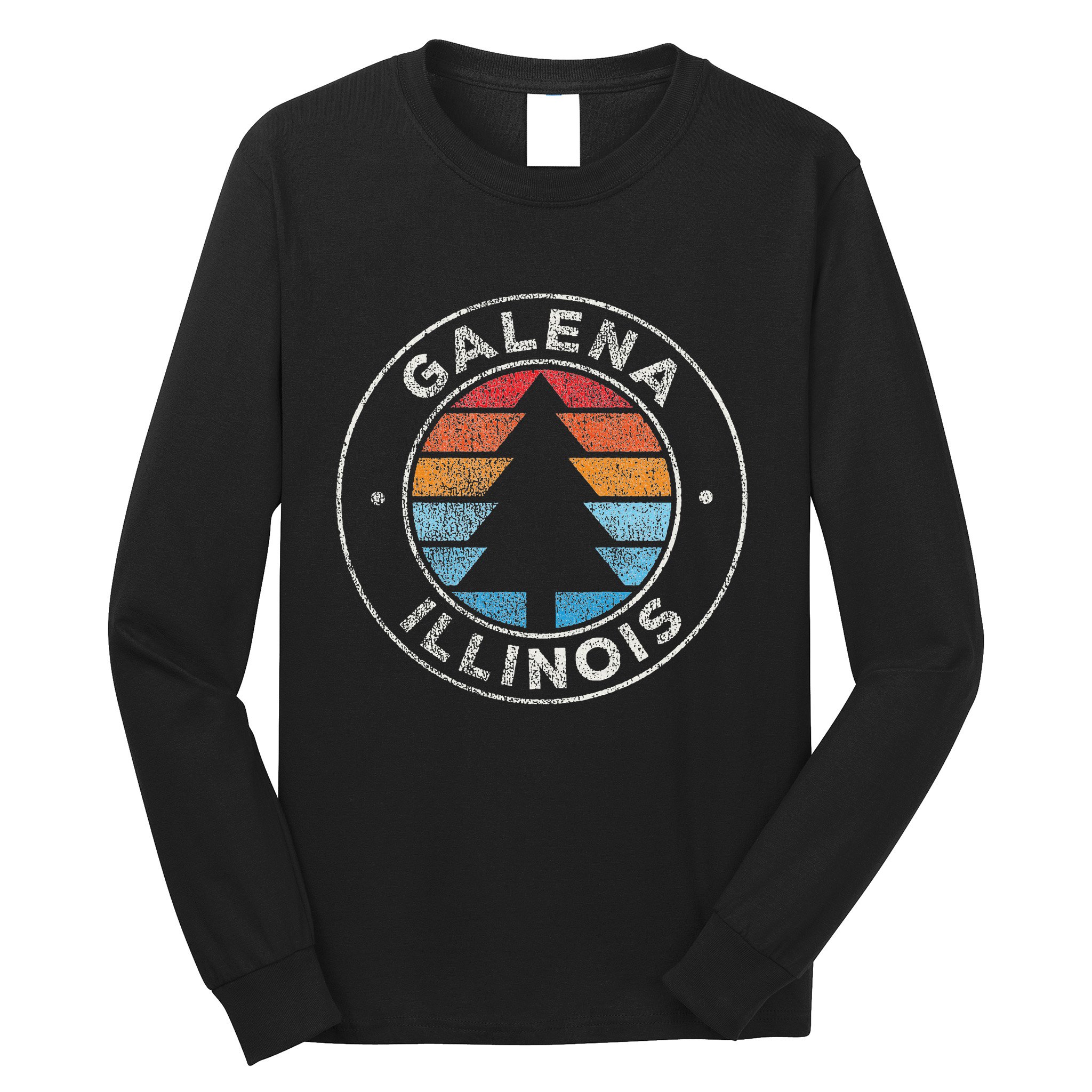 Galena Illinois Il Vintage Graphic Retro 70s Long Sleeve Shirt