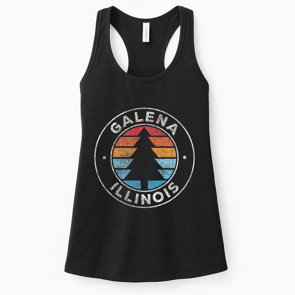 Galena Illinois Il Vintage Graphic Retro 70s Womens Tank Top