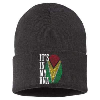 Guyana It's In My DNA Pride Guyanese Flag Roots Sustainable Knit Beanie