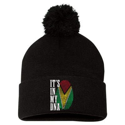 Guyana It's In My DNA Pride Guyanese Flag Roots Pom Pom 12in Knit Beanie