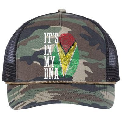 Guyana It's In My DNA Pride Guyanese Flag Roots Retro Rope Trucker Hat Cap