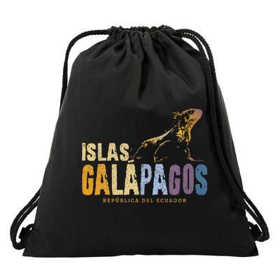 Galapagos Islands Islas Galapagos Iguana Ecuador Drawstring Bag