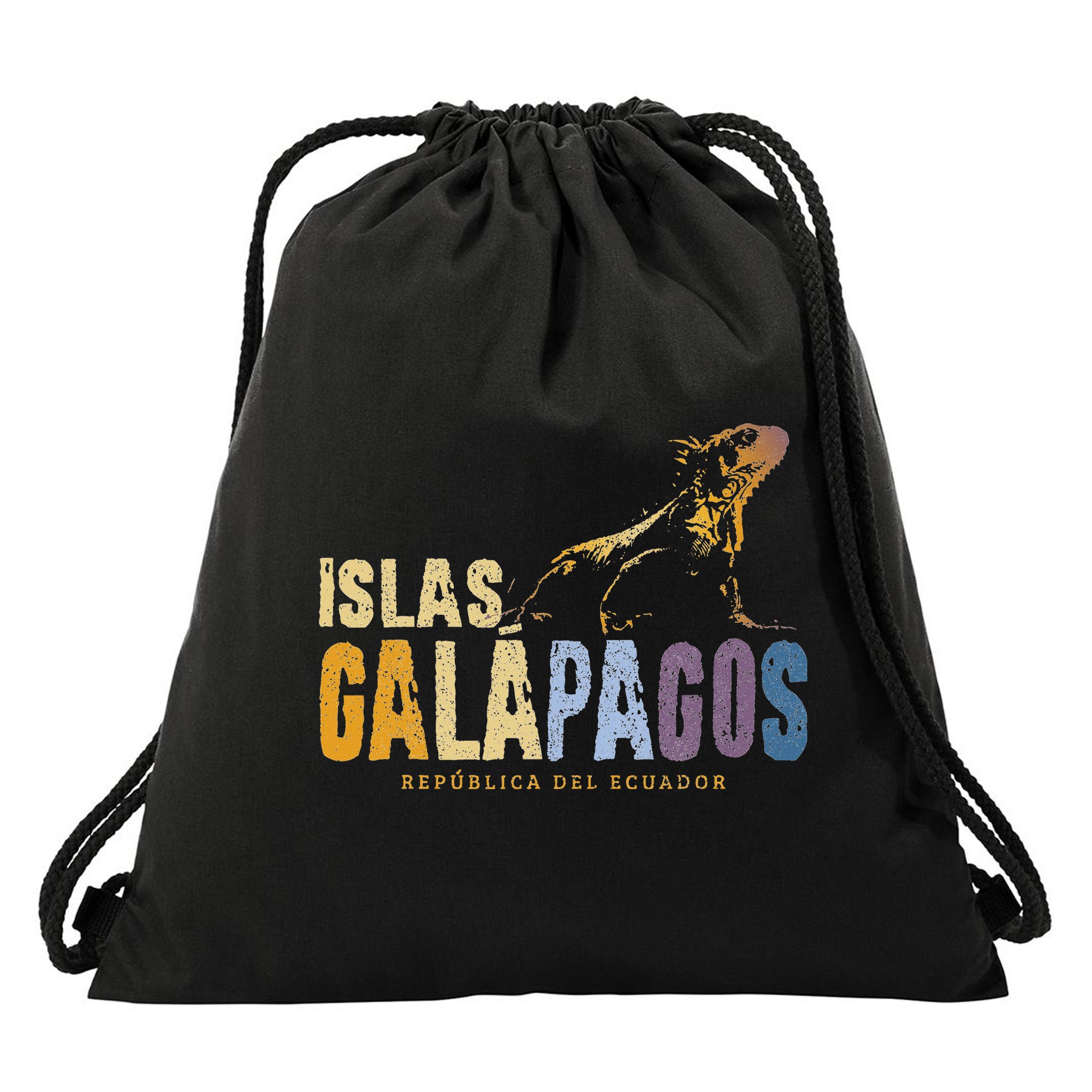 Galapagos Islands Islas Galapagos Iguana Ecuador Drawstring Bag