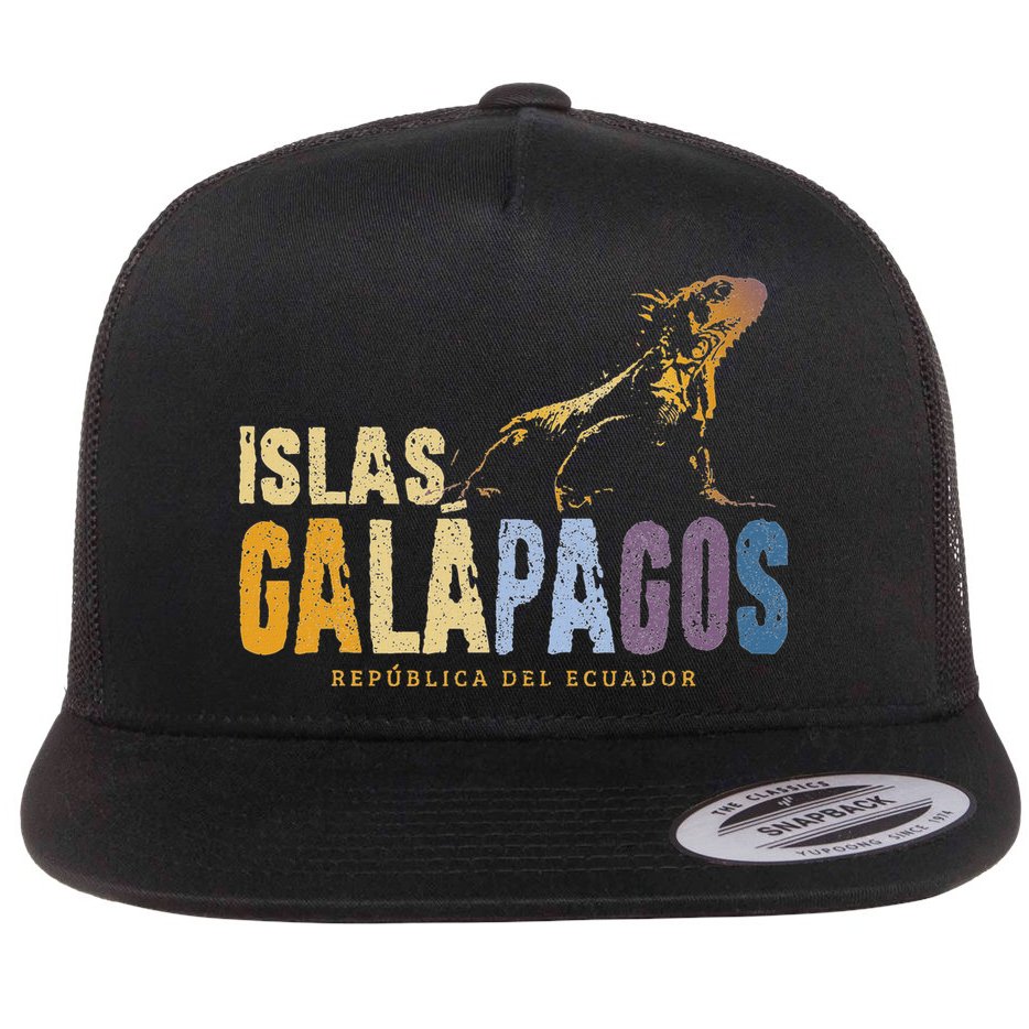 Galapagos Islands Islas Galapagos Iguana Ecuador Flat Bill Trucker Hat