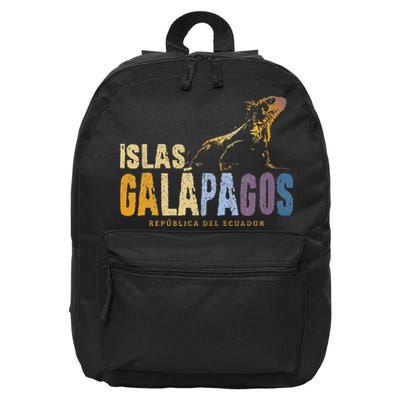 Galapagos Islands Islas Galapagos Iguana Ecuador 16 in Basic Backpack