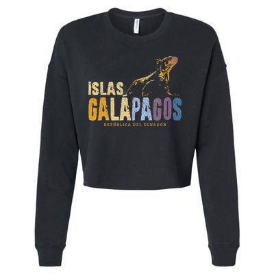 Galapagos Islands Islas Galapagos Iguana Ecuador Cropped Pullover Crew