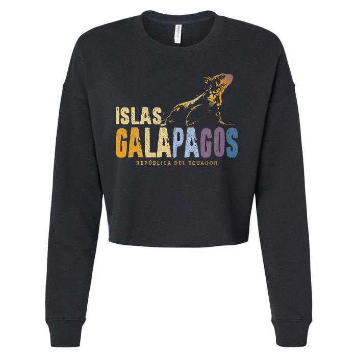Galapagos Islands Islas Galapagos Iguana Ecuador Cropped Pullover Crew