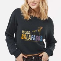 Galapagos Islands Islas Galapagos Iguana Ecuador Cropped Pullover Crew