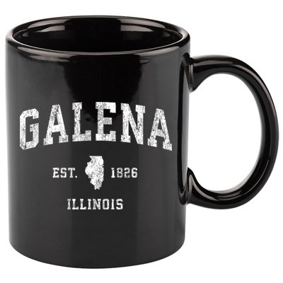 Galena Illinois Il Vintage Athletic Sports 11oz C Handle Ceramic Mug