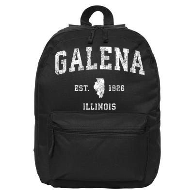 Galena Illinois Il Vintage Athletic Sports 16 in Basic Backpack