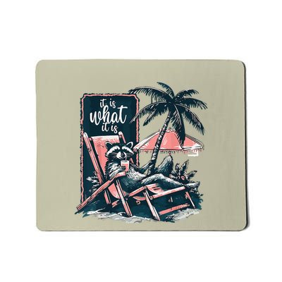 Groovy It Is What It Is Summer Raccoon Mousepad
