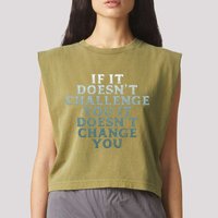 Gym If It Doesnt Challenge You Workout Motivation Garment-Dyed Women's Muscle Tee