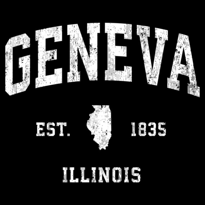 Geneva Illinois Il Vintage Athletic Black Sports Design T-Shirt
