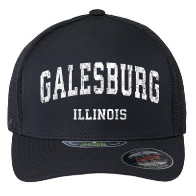 Galesburg Illinois Il Vintage Varsity Sports Design Flexfit Unipanel Trucker Cap