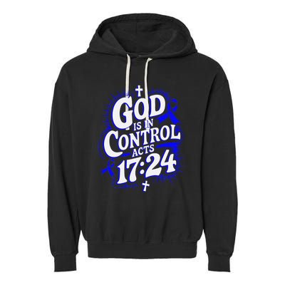 God Is In Control Survivor Juvenile Arthritis Awareness Garment-Dyed Fleece Hoodie