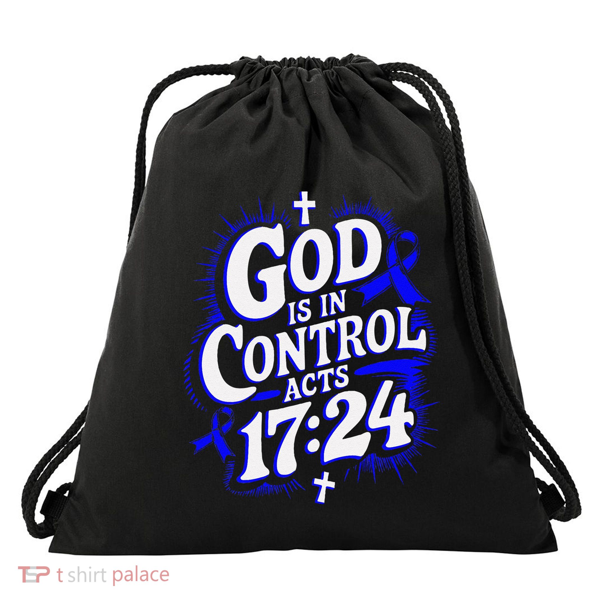God Is In Control Survivor Juvenile Arthritis Awareness Drawstring Bag