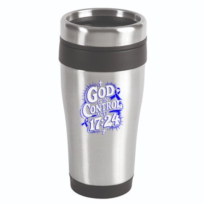 God Is In Control Survivor Juvenile Arthritis Awareness 16oz Travel Tumbler