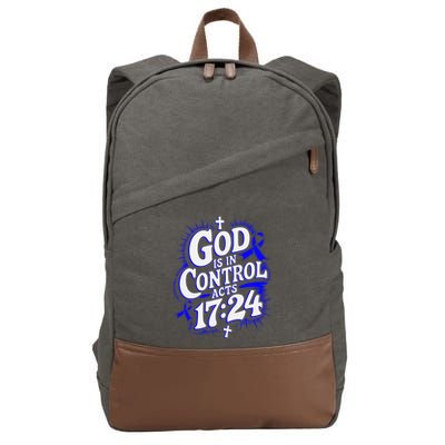 God Is In Control Survivor Juvenile Arthritis Awareness Cotton Canvas Backpack