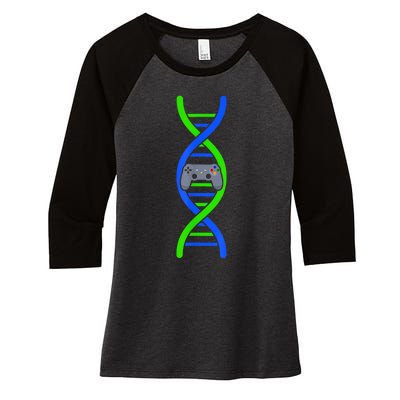 Gaming ItS In My Dna Gamer Women's Tri-Blend 3/4-Sleeve Raglan Shirt