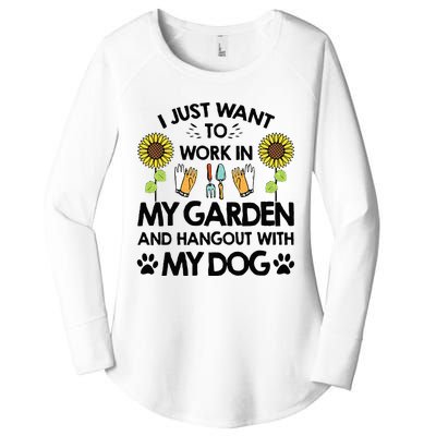 Gardener I Just Want To Work In My Garden Hang Out With Dog Women's Perfect Tri Tunic Long Sleeve Shirt