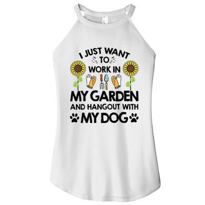 Gardener I Just Want To Work In My Garden Hang Out With Dog Women’s Perfect Tri Rocker Tank