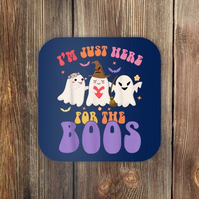 Groovy I'm Just Here For The Boos Cute Ghost Halloween Gifts Coaster