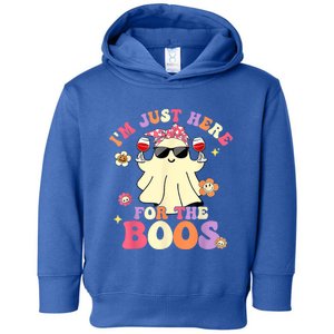 Groovy Im Just Here For The Boos Ghost Halloween Ing Funny Gift Toddler Hoodie