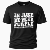 Groovy In June We Wear Purple Alzheimers Awareness Cooling Performance Crew T-Shirt