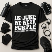 Groovy In June We Wear Purple Alzheimers Awareness Cooling Performance Crew T-Shirt