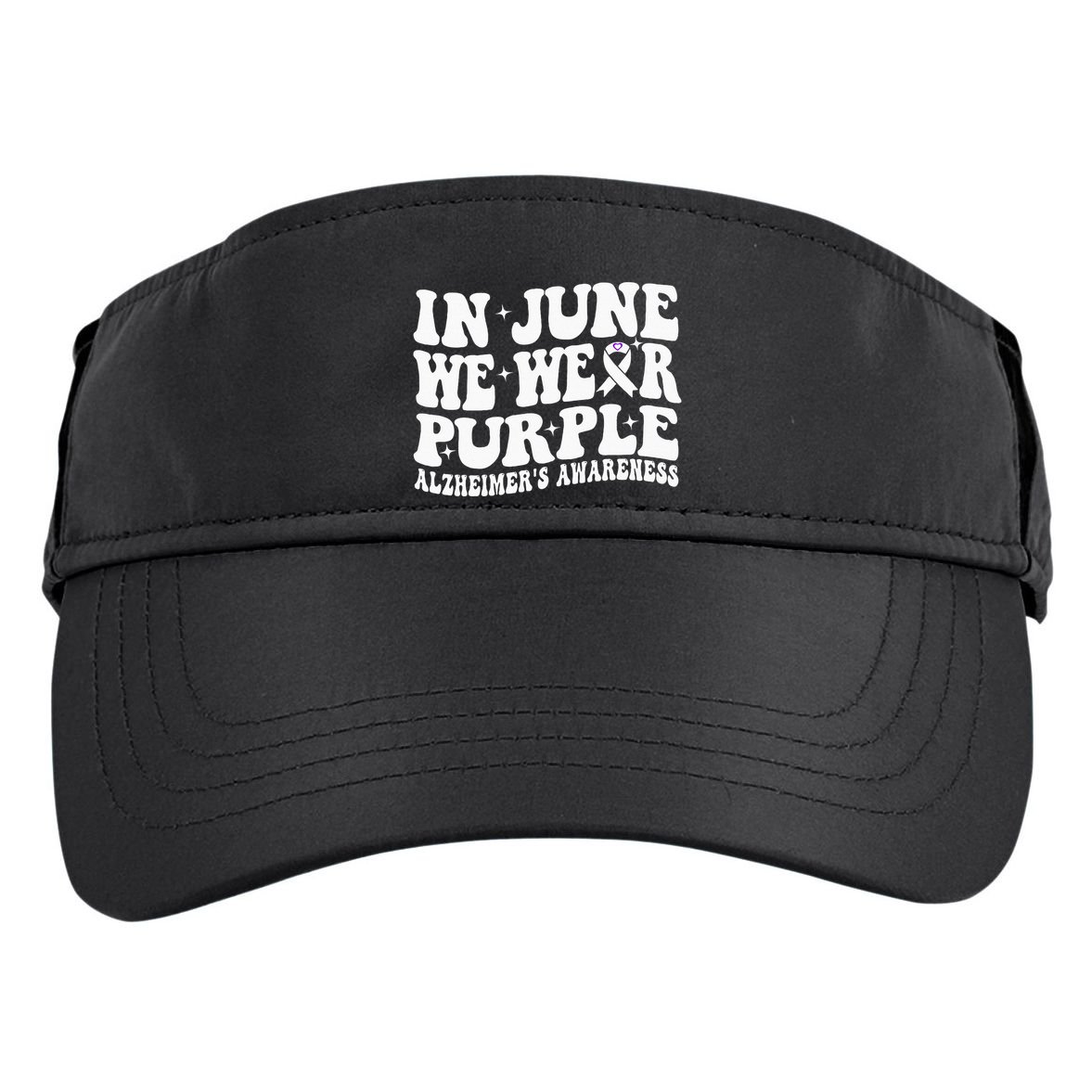 Groovy In June We Wear Purple Alzheimers Awareness Adult Drive Performance Visor
