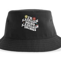 Groovy Im Kathleen Doing Kathleen Things Funny Mother's Day Sustainable Bucket Hat