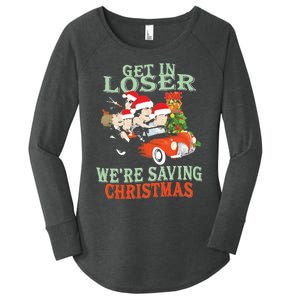 Get In Loser Were Saving Christmas Women's Perfect Tri Tunic Long Sleeve Shirt