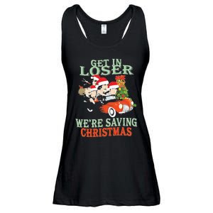 Get In Loser Were Saving Christmas Ladies Essential Flowy Tank