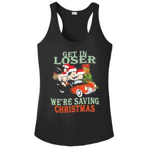 Get In Loser Were Saving Christmas Ladies PosiCharge Competitor Racerback Tank