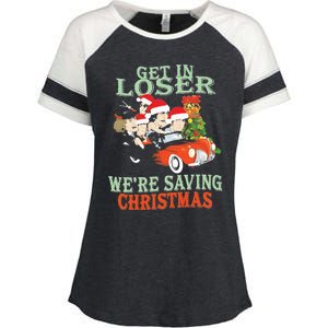 Get In Loser Were Saving Christmas Enza Ladies Jersey Colorblock Tee