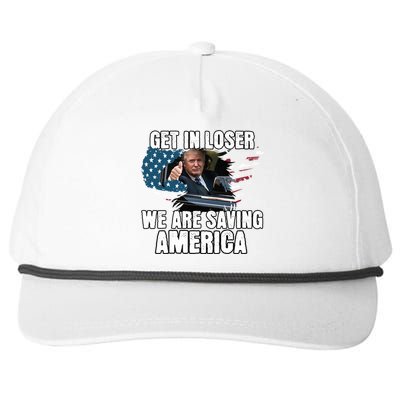 Get In Loser We Are Taking America Back Trump 2024 Gift Snapback Five-Panel Rope Hat