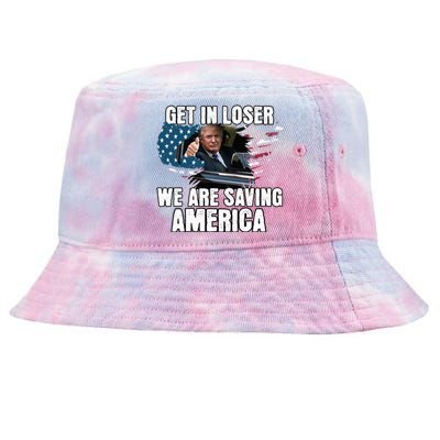 Get In Loser We Are Taking America Back Trump 2024 Gift Tie-Dyed Bucket Hat