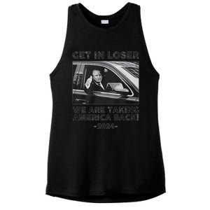 Get In Loser We Are Talking America Back Trump 2024 Gift Ladies PosiCharge Tri-Blend Wicking Tank