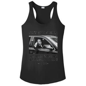 Get In Loser We Are Talking America Back Trump 2024 Gift Ladies PosiCharge Competitor Racerback Tank